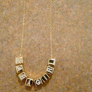 Baby girl block necklace